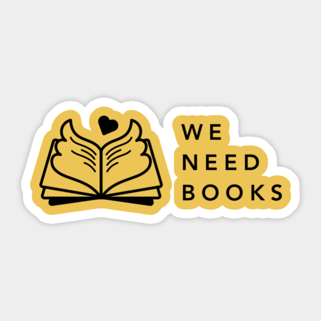 We Need Books (black full logo) Sticker by weneedbooks